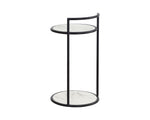Parga End Table - Black  Marble Look