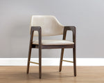 Milton Dining Armchair - Smoke Acacia  Bravo Cream