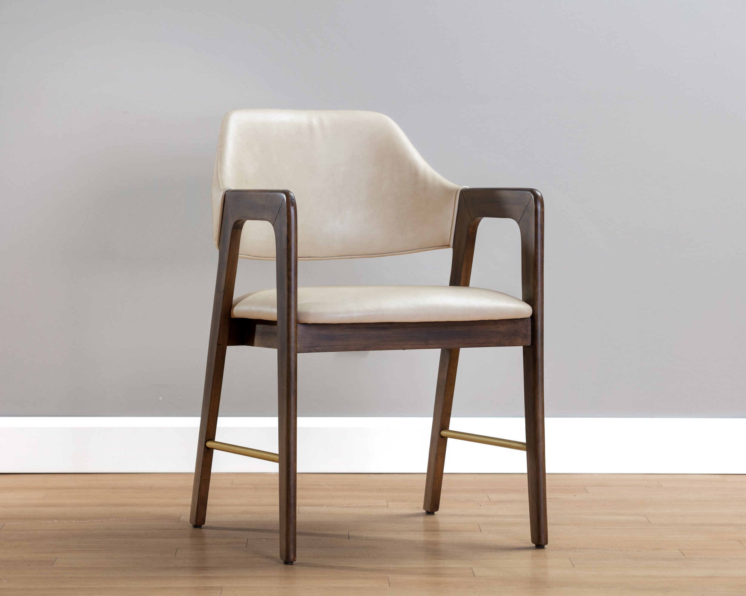 Milton Dining Armchair - Smoke Acacia  Bravo Cream