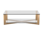 Xavier Coffee Table - Rectangular  Antique Brass