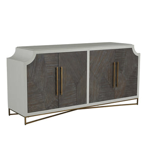 Gabby - Kirsten Mindi Wood Cabinet - 2 Shelves, Cerused White Coal - SCH-169305