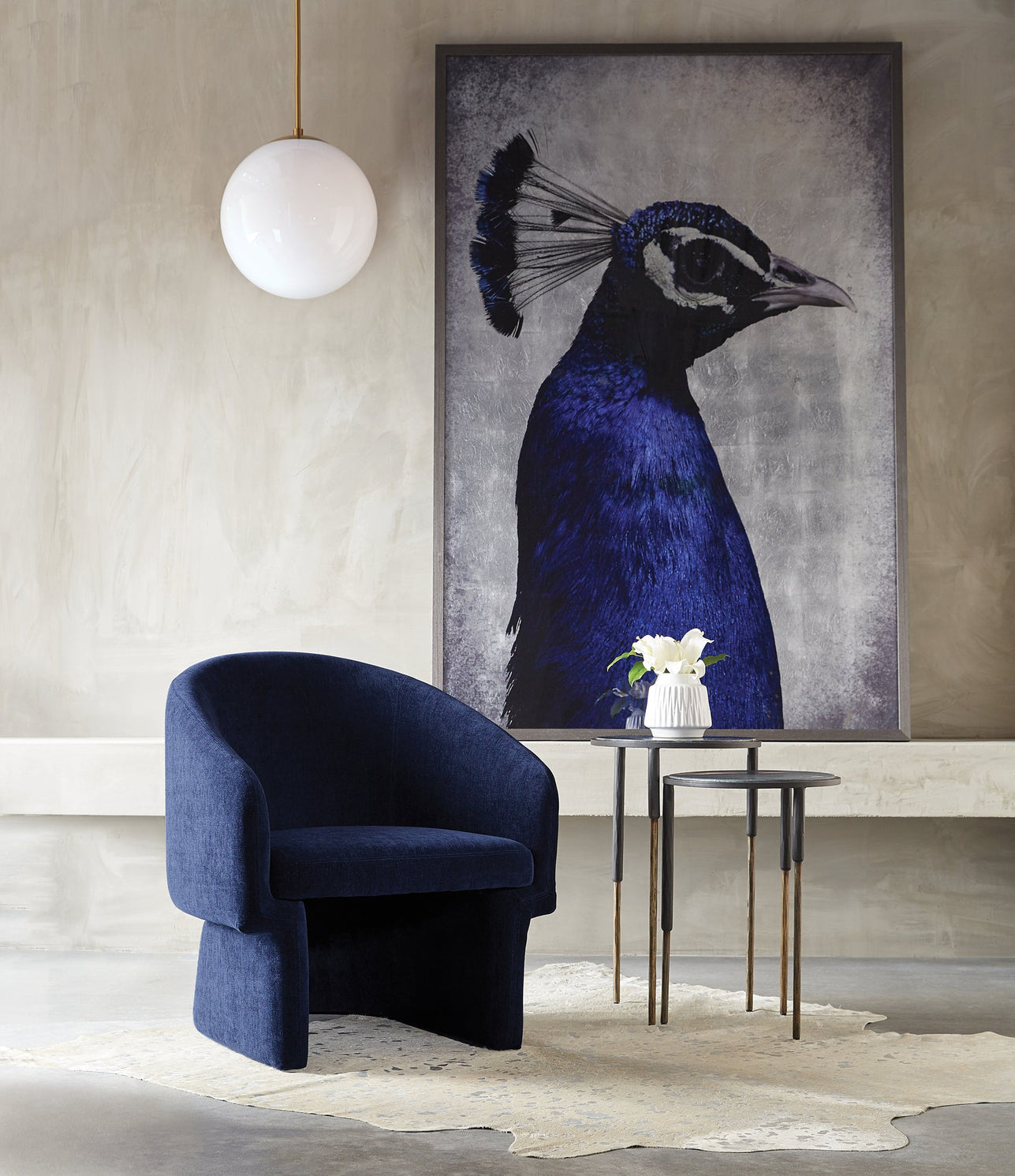 The Peacock - 48" X 72"  Charcoal Frame