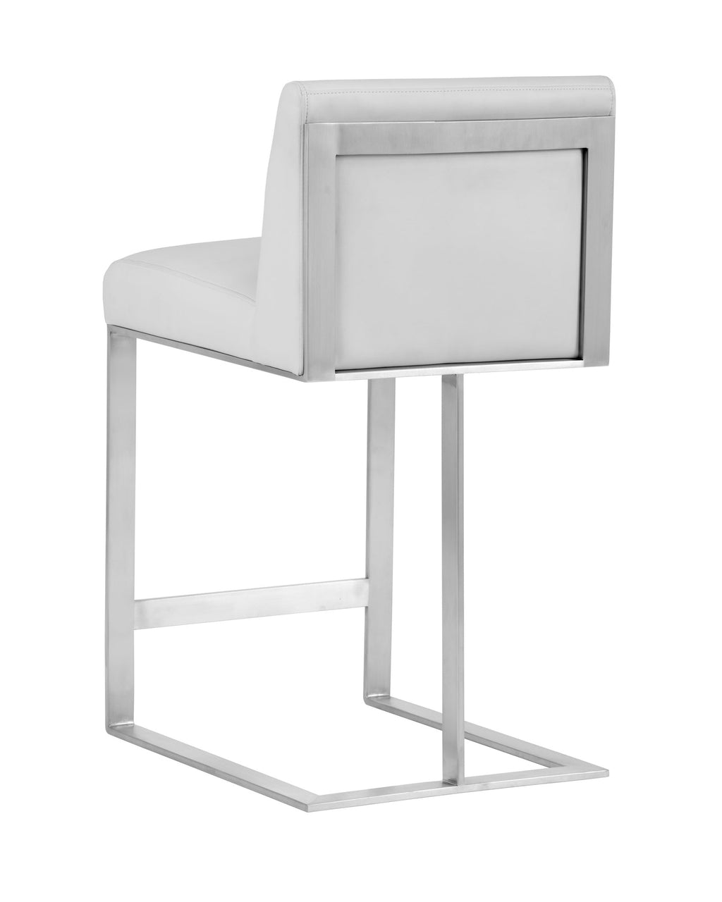 Dean Counter Stool - Stainless Steel  Cantina White