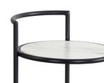 Parga End Table - Black  Marble Look