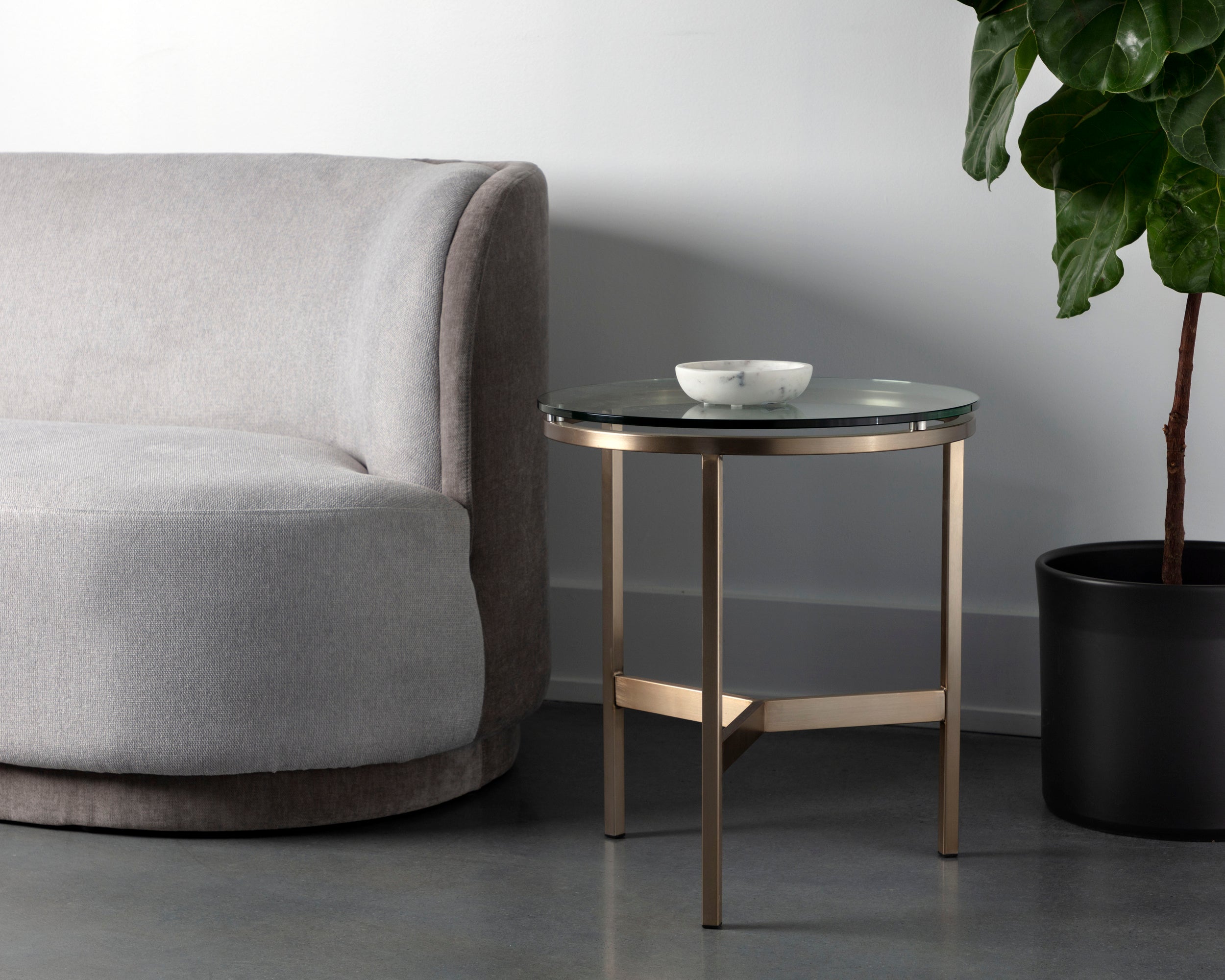 Flato End Table - Antique Brass