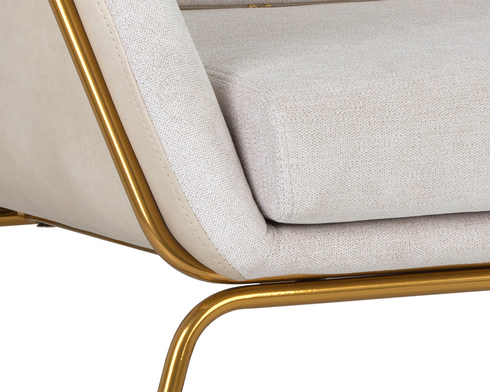 Watts Lounge Chair - Gold  Polo Club Muslin / Bravo Cream