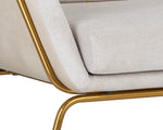 Watts Lounge Chair - Gold  Polo Club Muslin / Bravo Cream