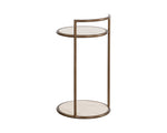Parga End Table - Rustic Bronze  Travertine Look