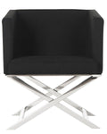 Safavieh Celine Chrome Cross Leg Chair , FOX2033 - Black / Chrome