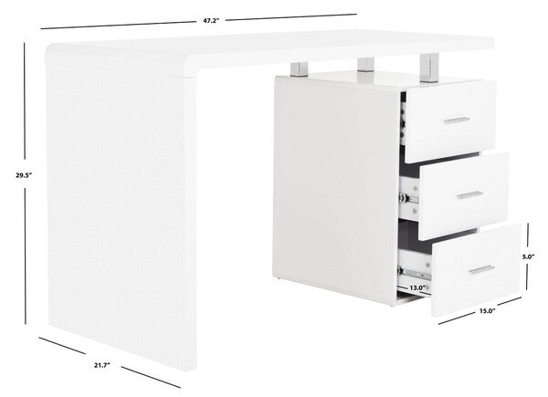 Safavieh Orrin 3 Drawer Desk , FOX2235 - White