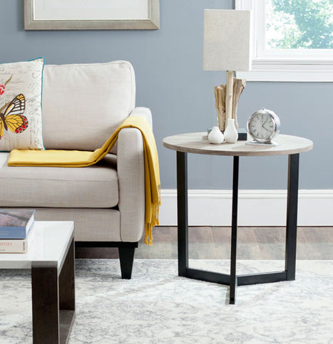 Safavieh Leonard Mid Century Modern Wood End Table , FOX4213 - Oak/Black