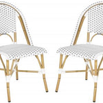 Safavieh Salcha Indoor Outdoor French Bistro Side Chair, FOX5210J - White / Grey / Light Brown