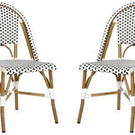Safavieh Salcha Indoor Outdoor French Bistro Side Chair, FOX5210J - White / Black / Light Brown