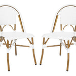 Safavieh Salcha Indoor Outdoor French Bistro Side Chair, FOX5210J - White / Light Brown