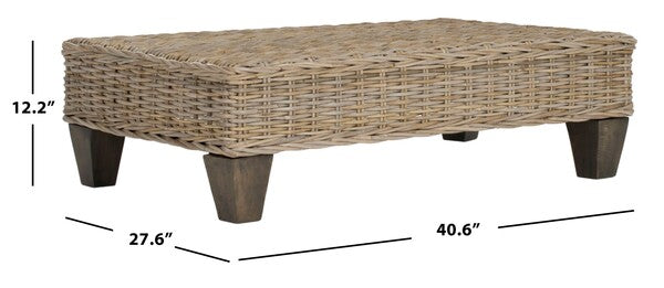 Safavieh Leary Coffee Table, FOX6528 - Natural Unfinished