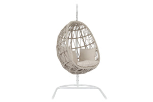 Sunset West - Dana Rope Hanging Club Chair in Linen Canvas w/ Self Welt - Natural - SW4301-HC-LCAN-STKIT