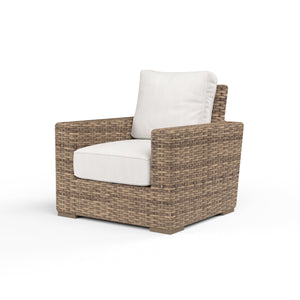 Sunset West - Havana Club Chair in Canvas Flax w/ Self Welt - Tobacco - SW1701-21-FLAX-STKIT