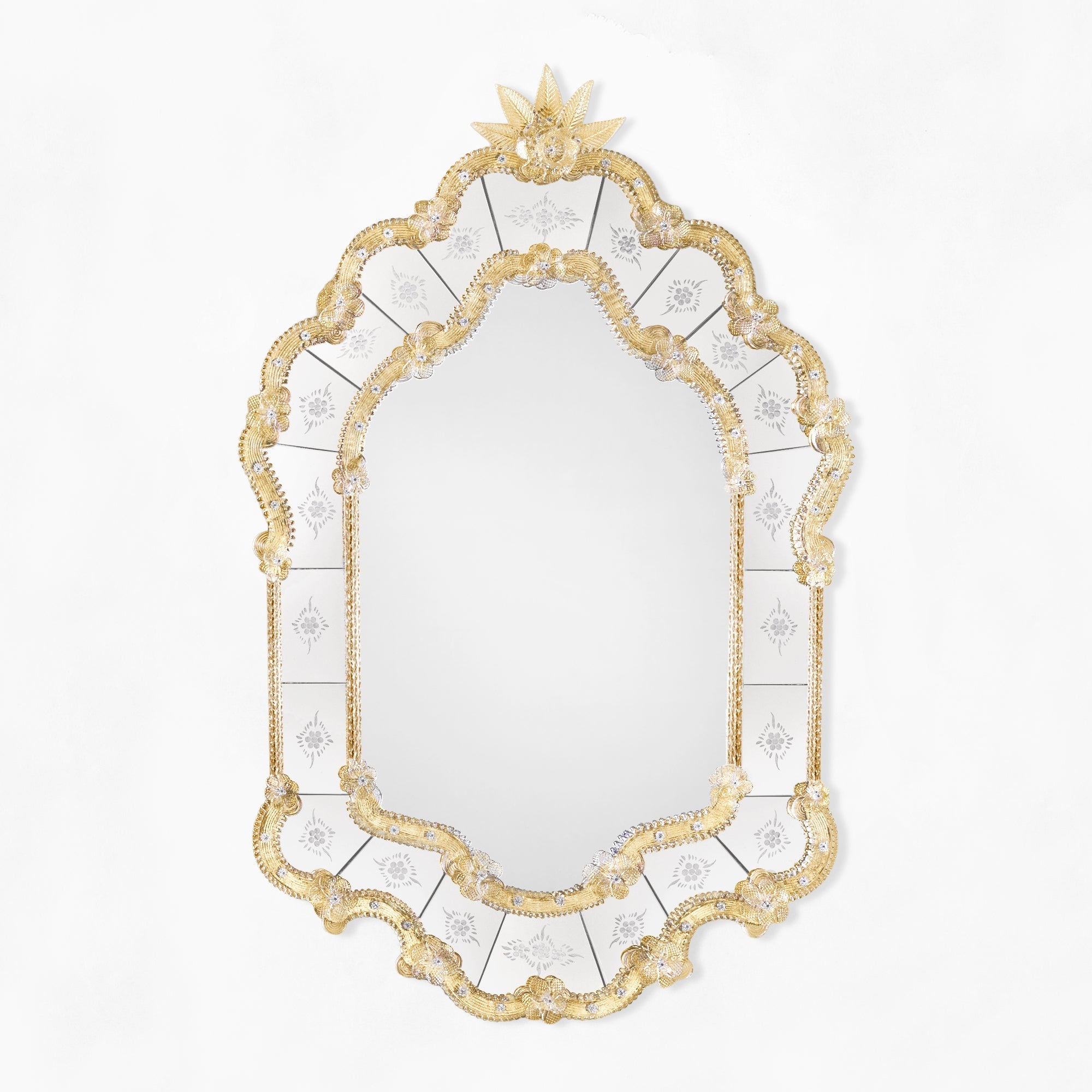 Gold Murano glass mirror.