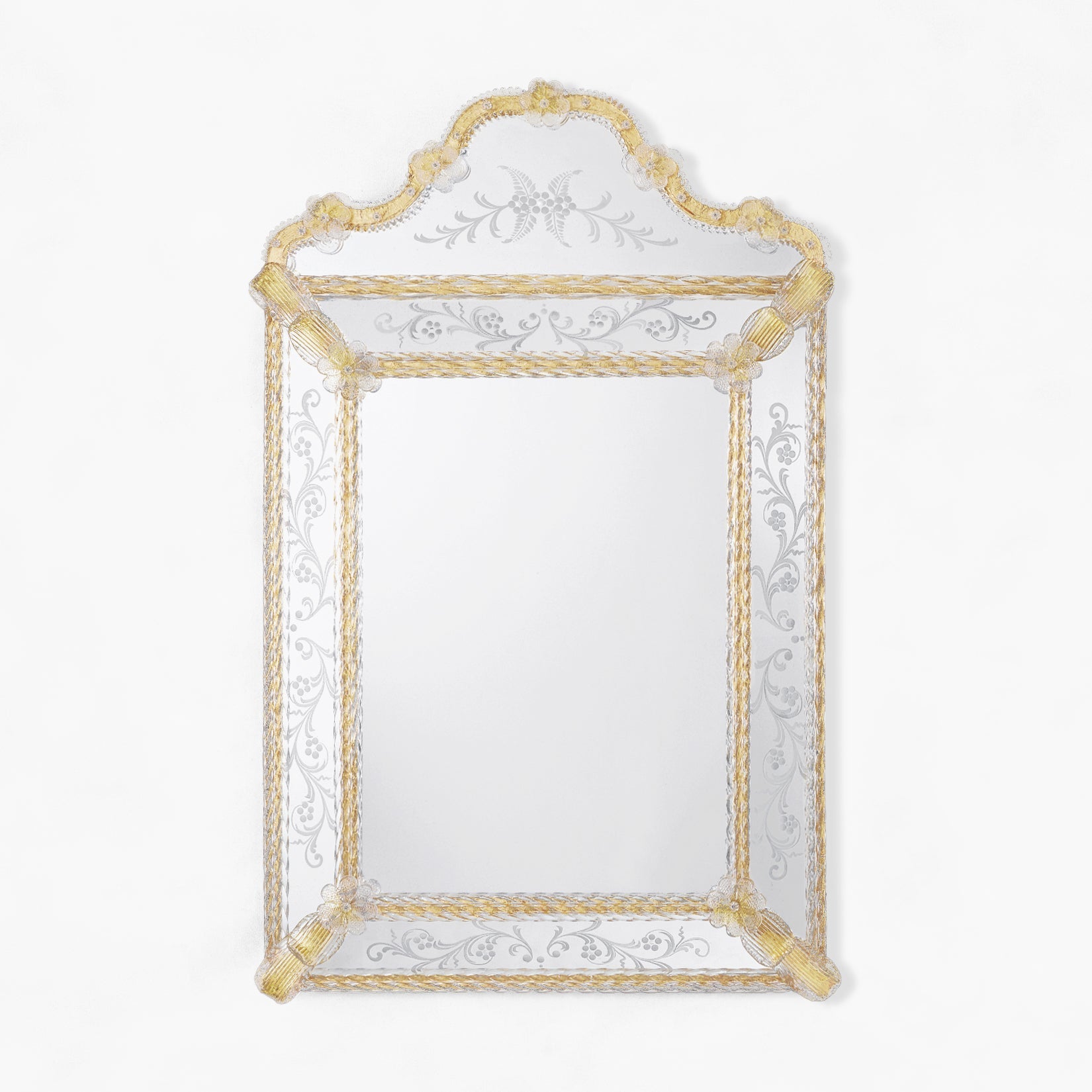 Gold Murano glass mirror.