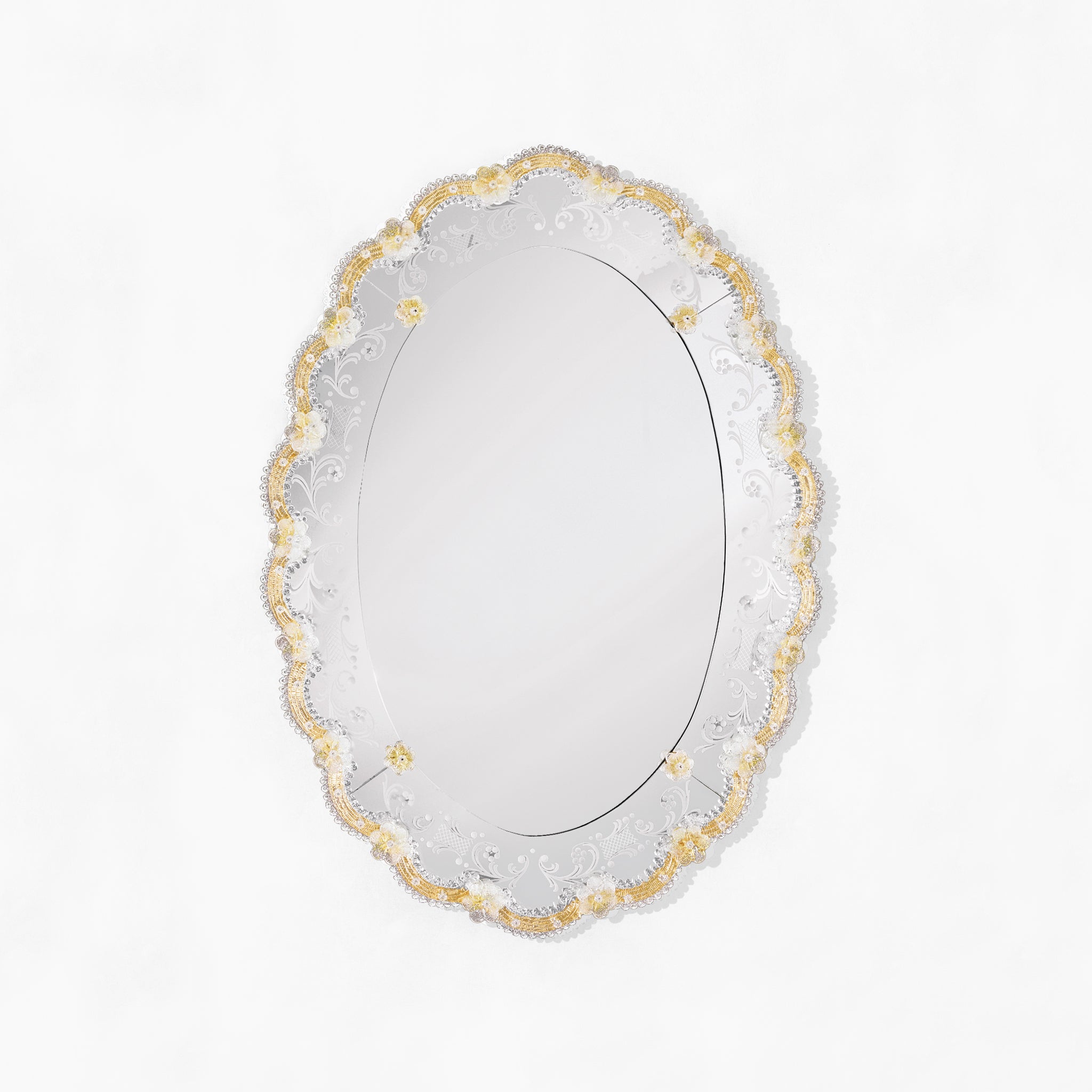 Decorative Crafts Friza Gold Murano Glass Mirror