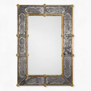 Decorative Crafts CELESTE Murano Glass Mirror - Dark Gray - TBN8