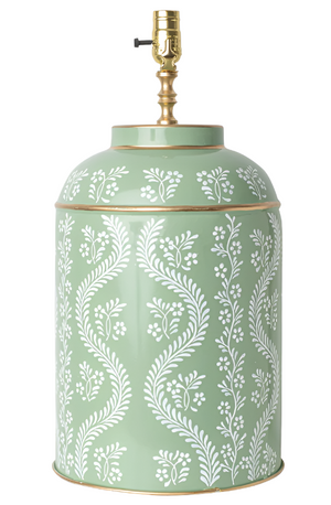 The Enchanted Home Ikat Green & White Tea Caddy Lamp