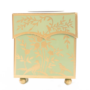 The Enchanted Home Spring Green & Gold Chinoiserie Tissue Holder