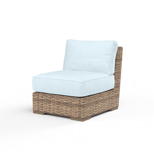 Sunset West - Havana Armless Club - Sunbrella Fabric w/ Welt - Tobacco Finish - SW1701-AC