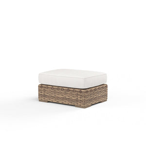 Sunset West - Havana Ottoman in Canvas Flax w/ Self Welt - Tobacco - SW1701-OTT-FLX-STKIT