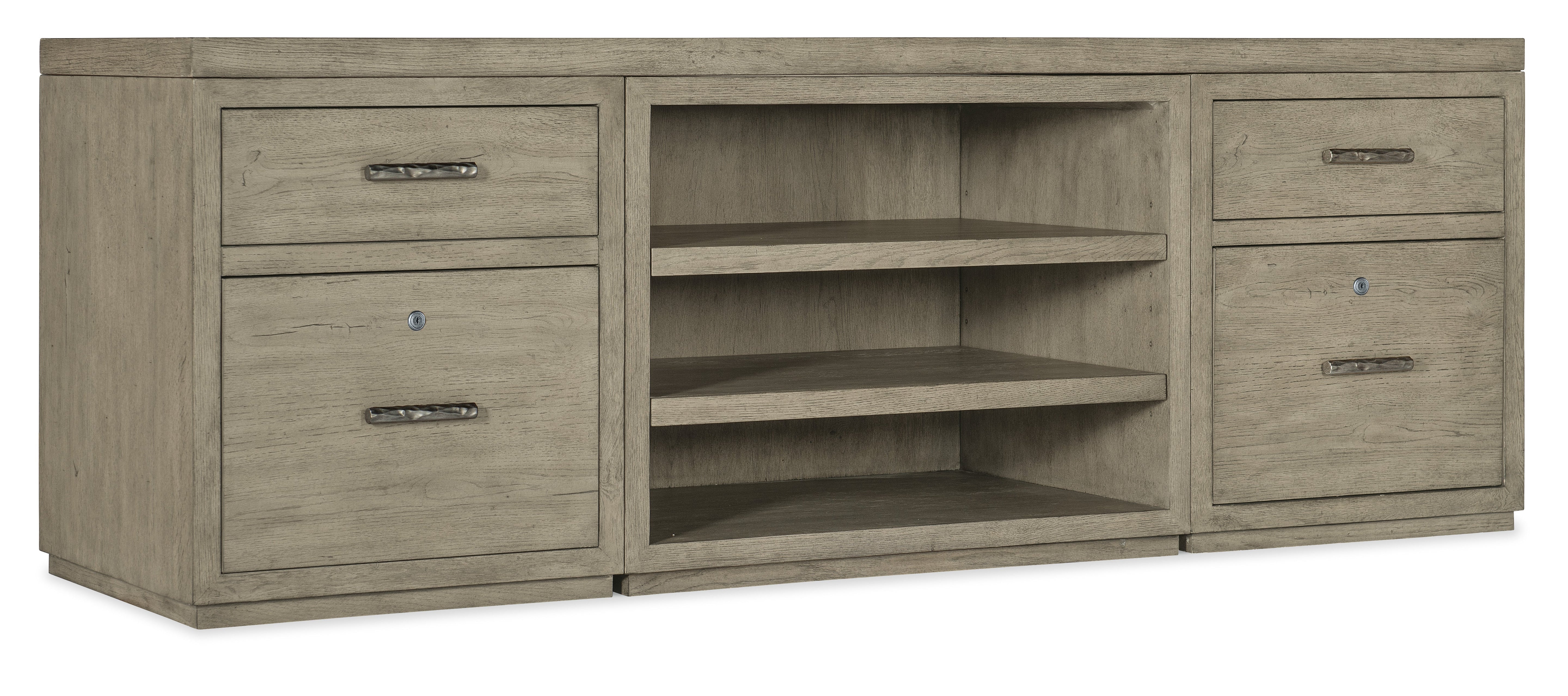 Linville Falls 84" Credenza with Two Files and Open Desk Cabinet | Hooker Furniture - 6150-10918-85