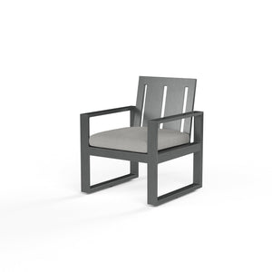 Sunset West - Redondo Dining Chair in Cast Silver, No Welt - Slate - SW3801-1-SLVR-STKIT