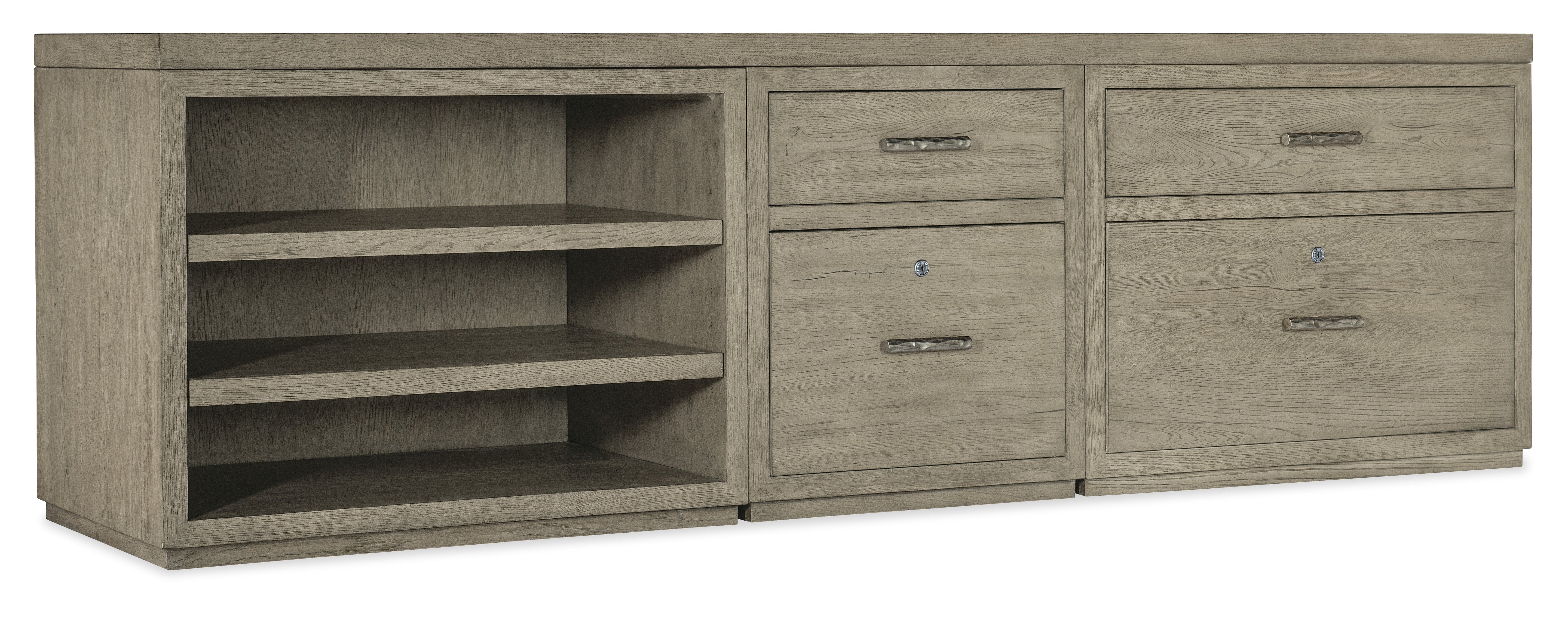 Linville Falls 96" Credenza with File, Lateral File and Open Desk Cabinet | Hooker Furniture - 6150-10929-85