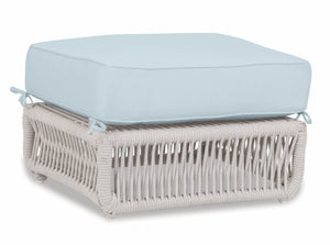 Sunset West - Dana Rope Ottoman w/ Sunbrella Fabric - Natural Finish - SW4301-OTT