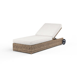 Sunset West - Havana Adjustable Chaise in Canvas Flax w/ Self Welt - Tobacco - SW1701-9-FLAX-STKIT