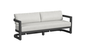 Sunset West - Malibu Sofa in Cast Silver, No Welt - Black Finish - SW7101-23-SLVR-STKIT