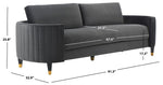Safavieh Couture Winford Velvet Sofa , KNT7045 - Shale