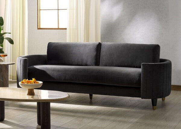Safavieh Couture Winford Velvet Sofa , KNT7045 - Shale