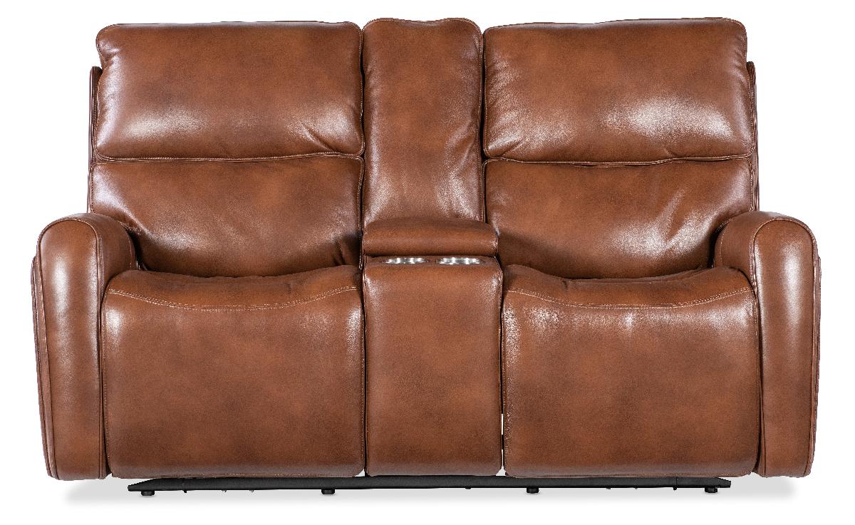 Crosby Zero Gravity Power Console Loveseat with Power Headrest and Lumbar | Hooker Furniture - SS741-PHZL2C-080