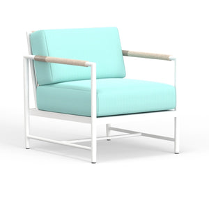 Sunset West - Sabbia Club Chair - Sunbrella Fabric No Welt - White Finish - SW4901-21