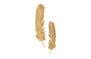 Phillips Collection - Feathers Wall Art, Large, Gold Leaf, Set Of 2 - PH95596