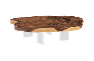 Phillips Collection - Floating Coffee Table With Acrylic Legs, Natural, Size Varies - TH103469