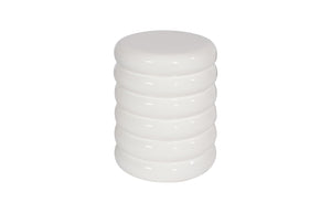 Phillips Collection - Ribbed Stool, Gel Coat White - PH67725