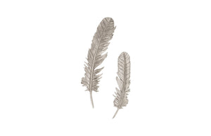 Phillips Collection - Feathers Wall Art, Small, Silver Leaf, Set Of 2 - PH79017