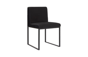 Phillips Collection - Frozen Dining Chair, Black Velvet Fabric, Matte Black Metal Frame - PH99960