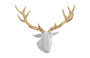 Phillips Collection - Stag Deer Head, White, Gold Leaf - PH67604