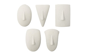 Phillips Collection - Geometric Cycladic Wall Art, Set Of 5, White Stone - PH113715