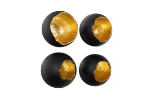 Phillips Collection - Broken Egg Wall Art, Black And Gold Leaf, Set Of 4 - PH81190
