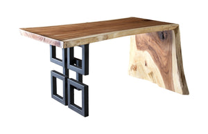 Phillips Collection - Waterfall Desk, Natural, Satin Black Overlap Leg - TH65574