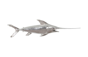 Phillips Collection - Broadbill Swordfish Fish Wall Sculpture, Resin, Silver Leaf - PH62416