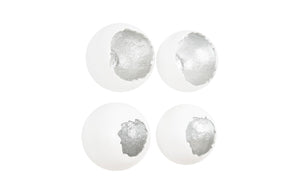 Phillips Collection - Broken Egg Wall Art, White And Silver Leaf, Set Of 4 - PH67625